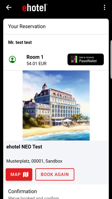 ehotel® hotel booking platform Screenshot