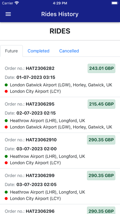 Heritage Airport Transfers Screenshot