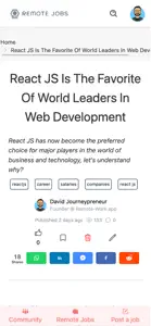 Remote ReactJS Dev Jobs screenshot #4 for iPhone