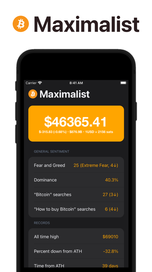 #3. Bitcoin Maximalist App (iOS) Podle: Ajfek Software