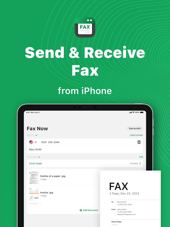Screenshot #1 for Send FAX from Phone: Tiny Fax