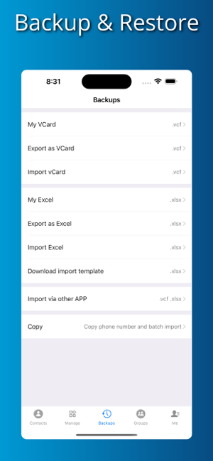 ‎Contacts Pro - Backup&Restore Screenshot