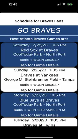 Game screenshot Schedule for Braves fans mod apk
