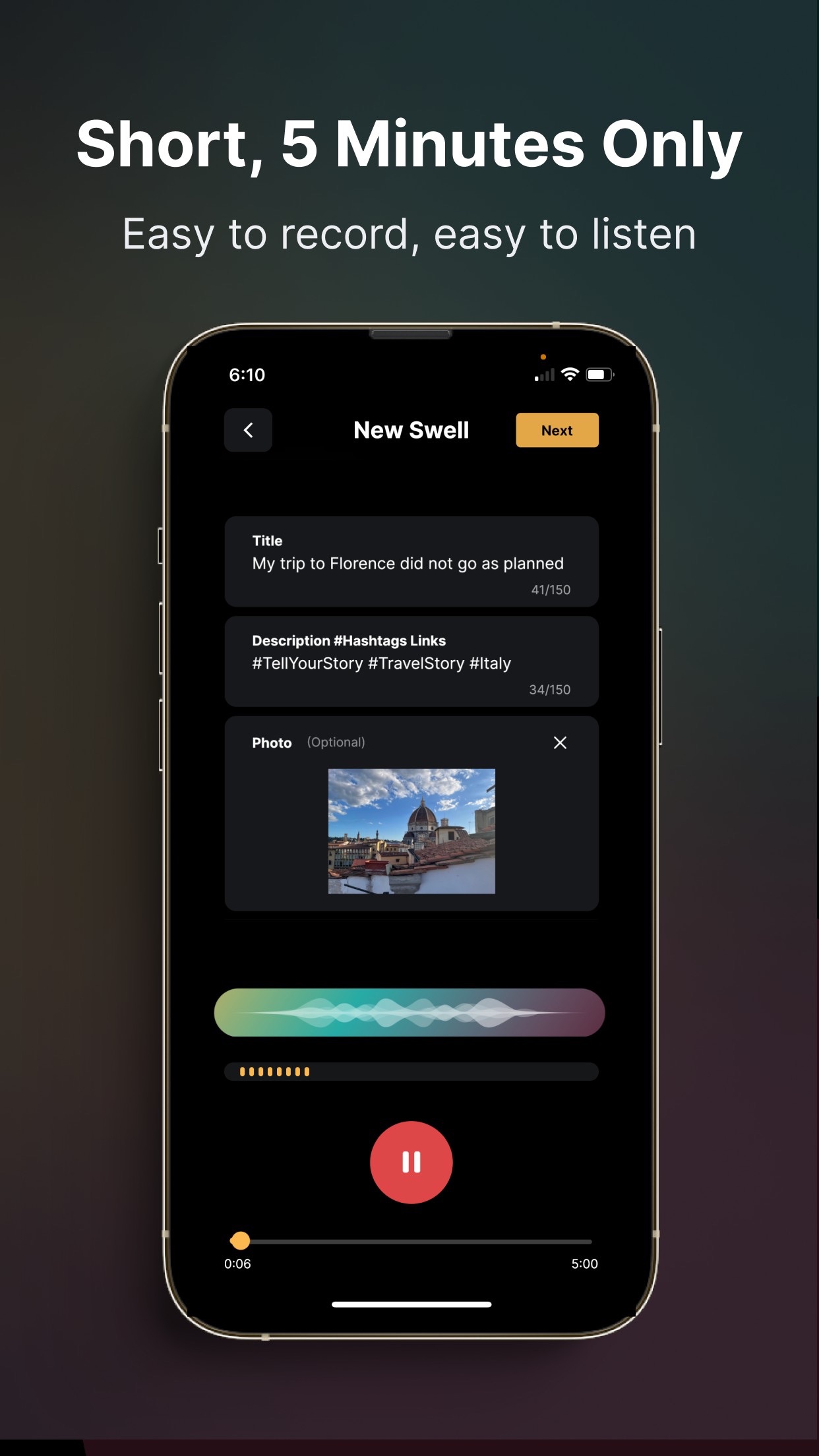 Screenshot do app Swell