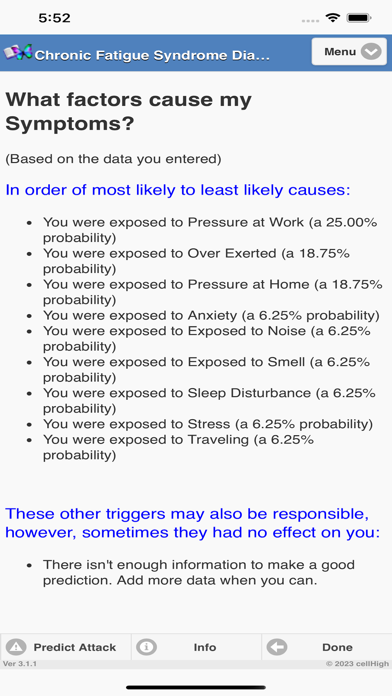 Chronic Fatigue Diary 3 Screenshot