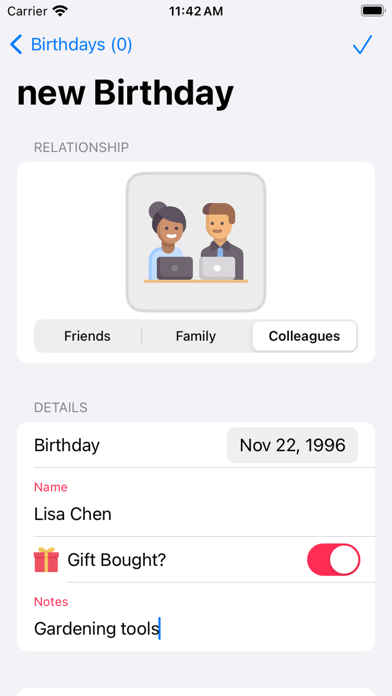 Screenshot #2 pour Simple Birthday Tracker Diary