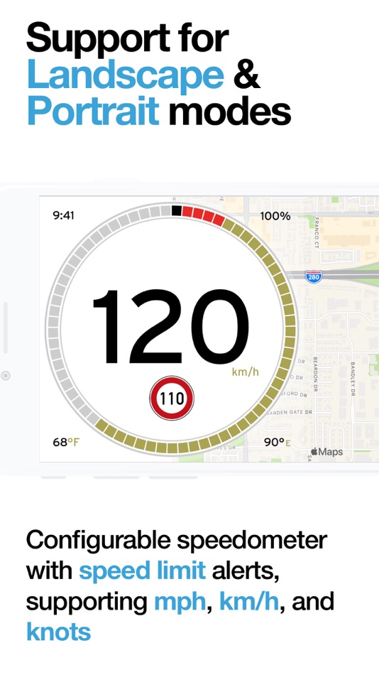 #7. Digital GPS MPH Speedometer (iOS) Podle: BITHAUS.TECH, UNIPESSOAL LDA