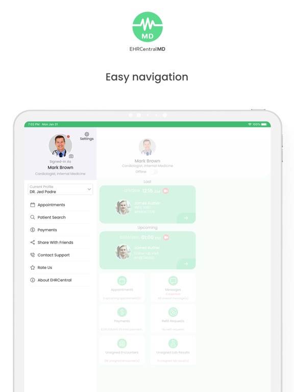 EHRCentral - Join as Doctor iPad screenshot 4 - Medical app