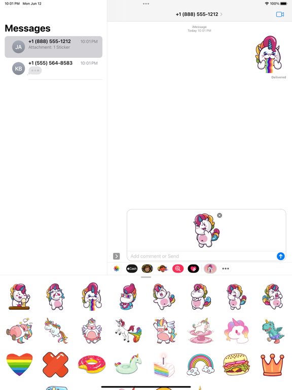 Screenshot #4 pour Rainbow Fatty Unicorn Stickers