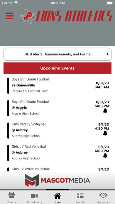 Ponder Lions Athletics Screenshot