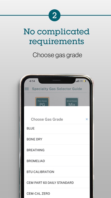 Airgas Specialty Gas Selector Screenshot