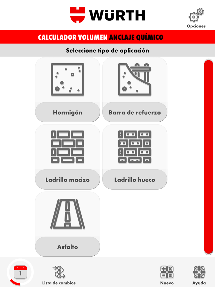 Calculador volumen anclajes