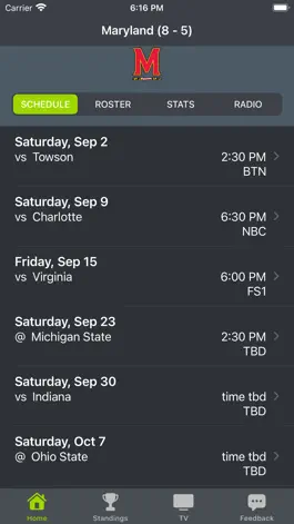 Game screenshot Maryland Football Schedules mod apk