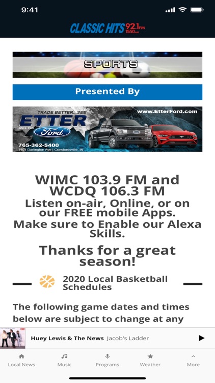 WCVL 1550 AM and 92.1 FM