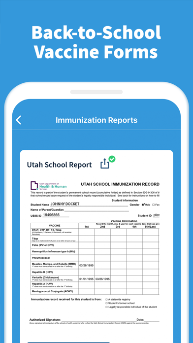 Docket® - Immunization Records Screenshot