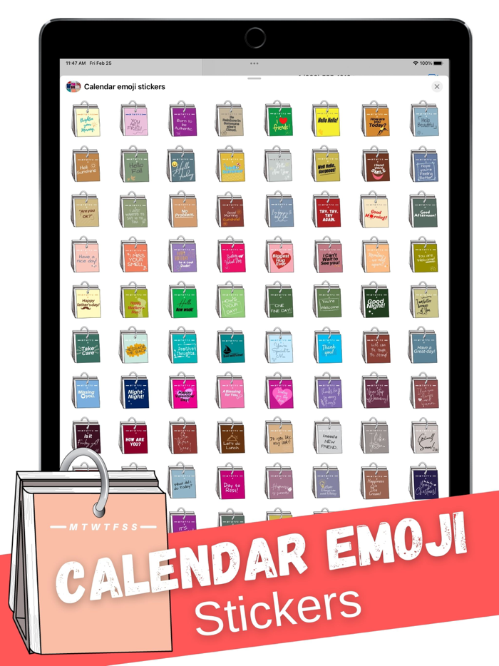 Calendar emoji stickers