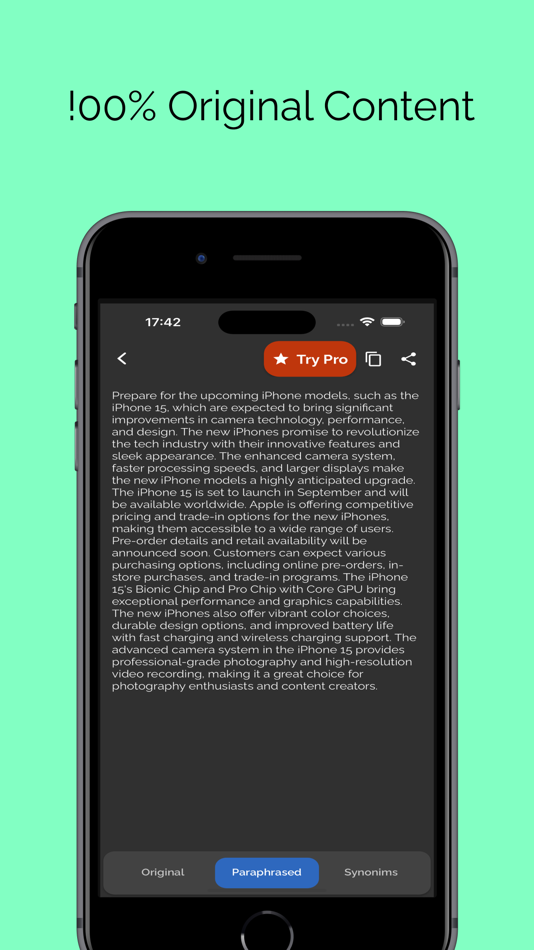 #2. Paraphrase Tool - Reword app (iOS) 由: Daniel Triay Pons