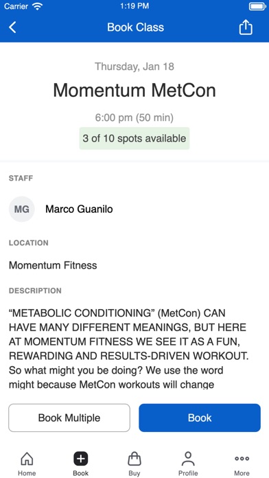 Momentum Fitness Screenshot