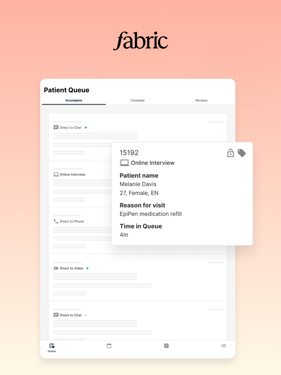 Fabric for Providers iPad screenshot 1 - Medical app