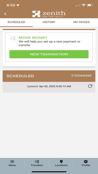 Zenith Bank & Trust Screenshot