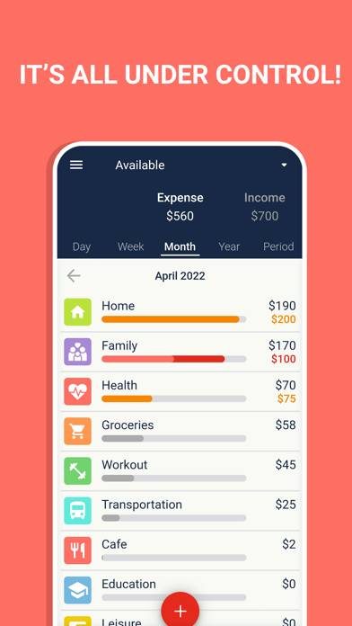 Budget: expense tracker, money Screenshot