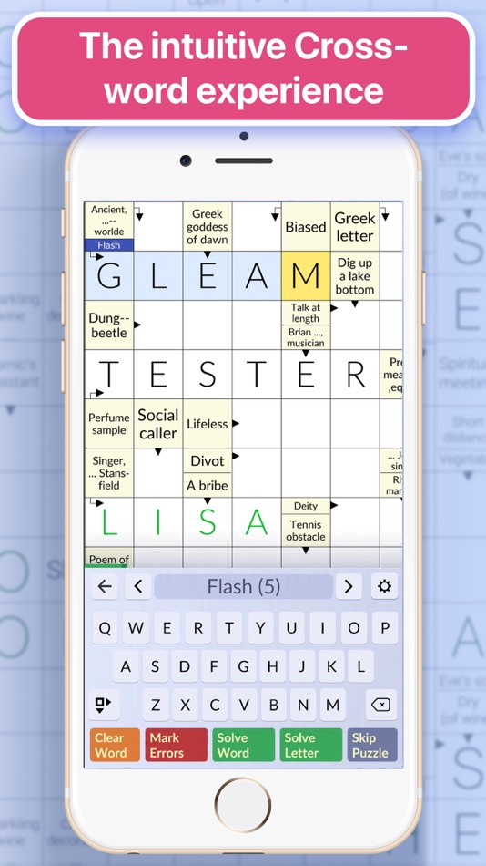 #1. Pure Crosswords: Daily Puzzles (iOS) By: the binary family