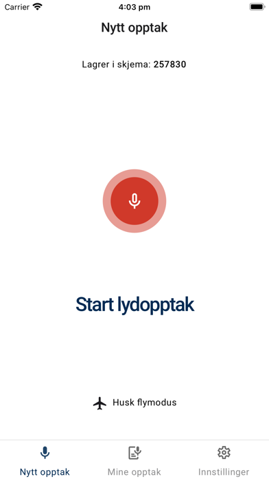 Screenshot #1 pour Nettskjema-diktafon