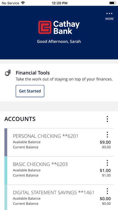 Cathay Bank Screenshot