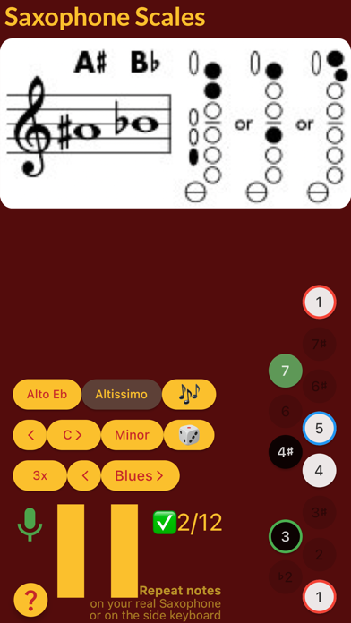 Saxophone Scales Screenshot