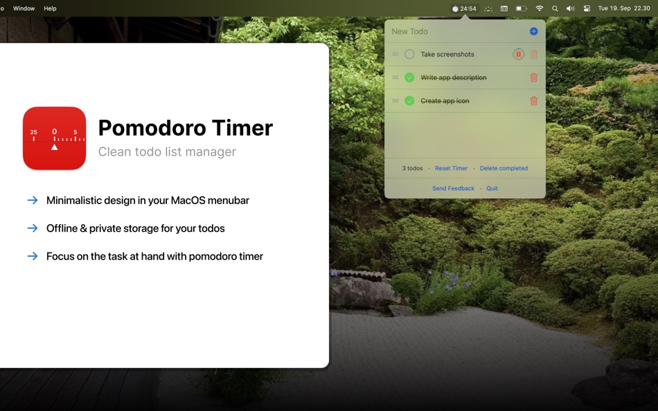 #1. Pomodoro Todo Timer (macOS) Podle: Ovest OÜ