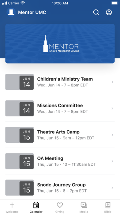 Mentor United Methodist Church Screenshot