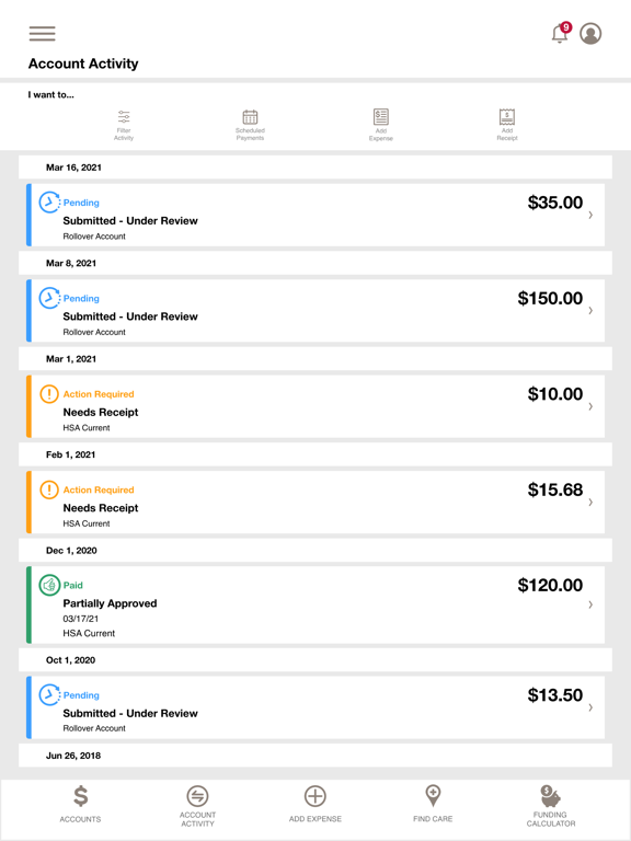 myHealthSpend iPad screenshot 1 - Medical app
