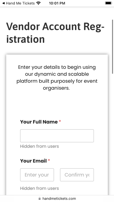 HandMeTickets Entry Booth Screenshot