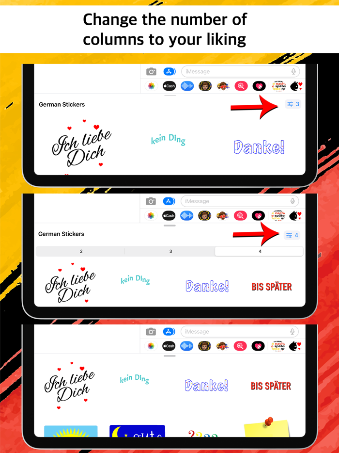 German to English Stickers