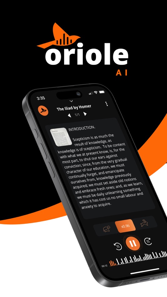 #1. Oriole - Text to Speech Reader (iOS) 来自: Oriole AI Inc.