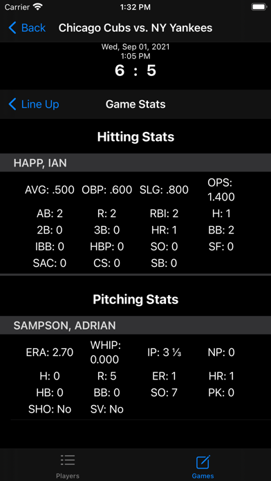 Baseball Stats Pro 365 Screenshot