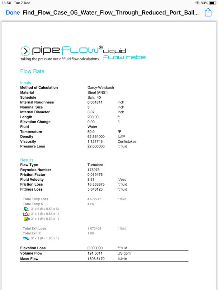 Pipe Flow Liquid Flow Rate