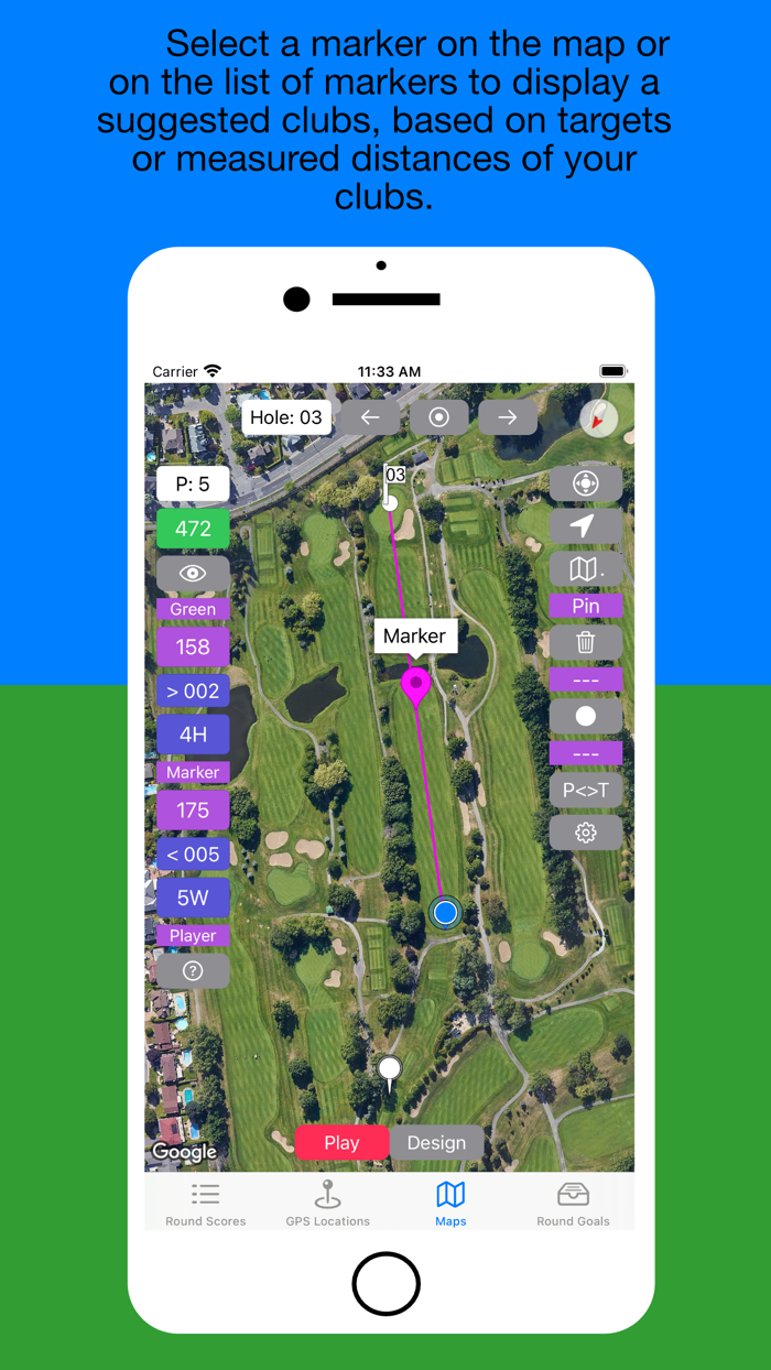 Golf Design GPS and Scorecard