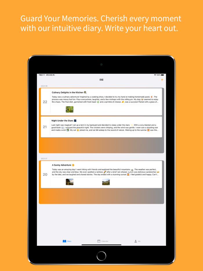 Orange Diary - Write anytime