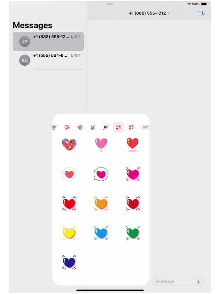 Hearts 2 Stickers