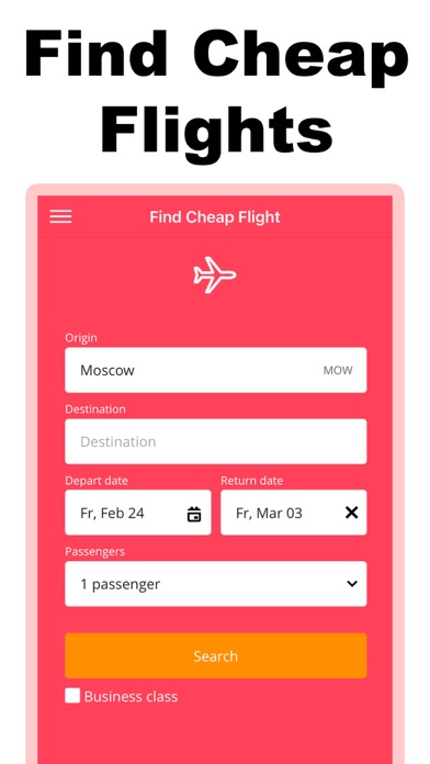 Cheap Flights Deals Booking Screenshot