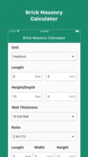 brick masonry calculator iphone screenshot 3