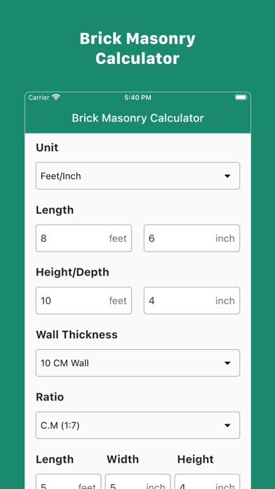 Screenshot #3 pour Brick Masonry Calculator