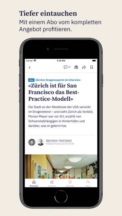 Tages-Anzeiger Nachrichten Screenshot