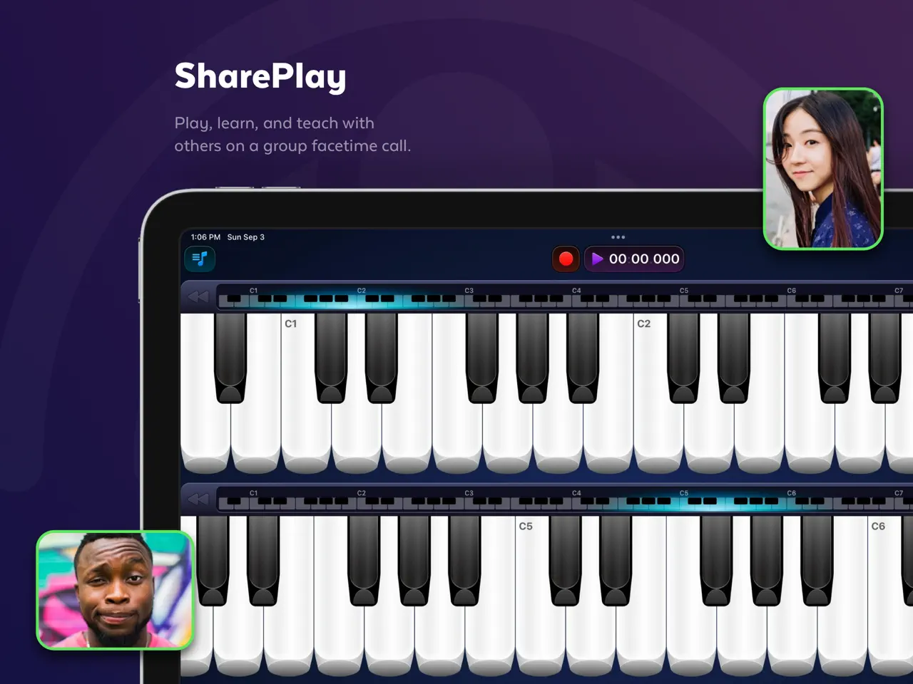 SharePlay - Play, learn, and teach with
others on a group facetime call.