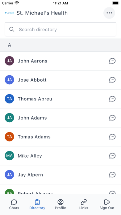 Carefeed Employee Chat App Screenshot