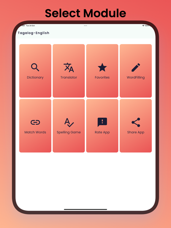 Tagalog-English Learning App iPad screenshot 1 - Travel app
