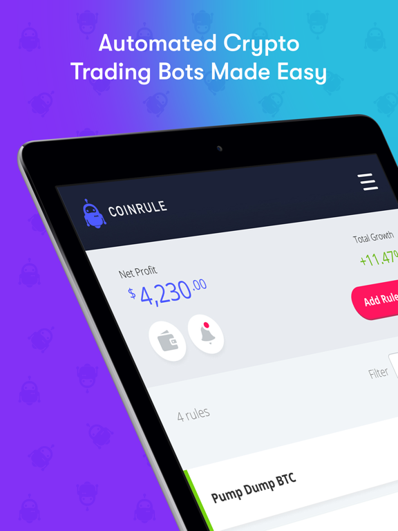 Coinrule Crypto Trading Bot iPad screenshot 4 - Finance app