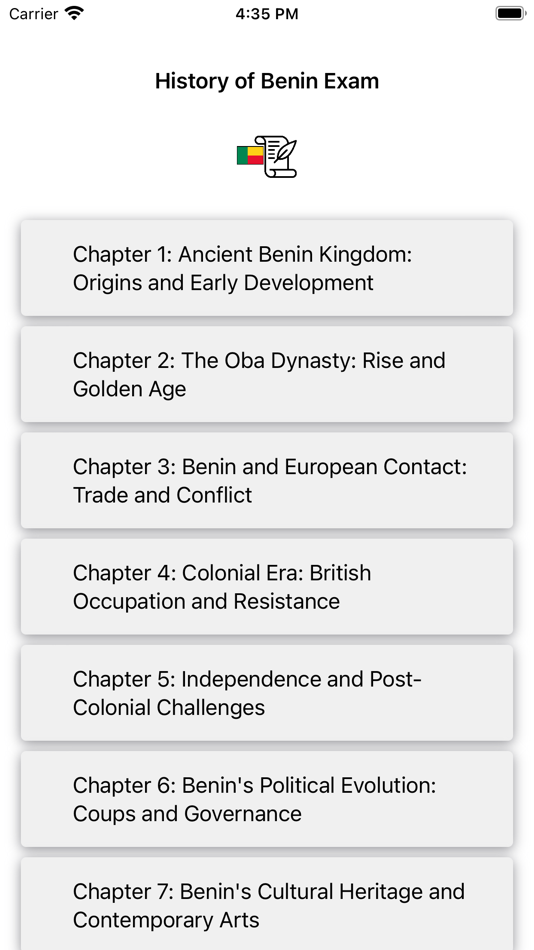 #1. History of Benin Exam (iOS) By: Martin Tseng