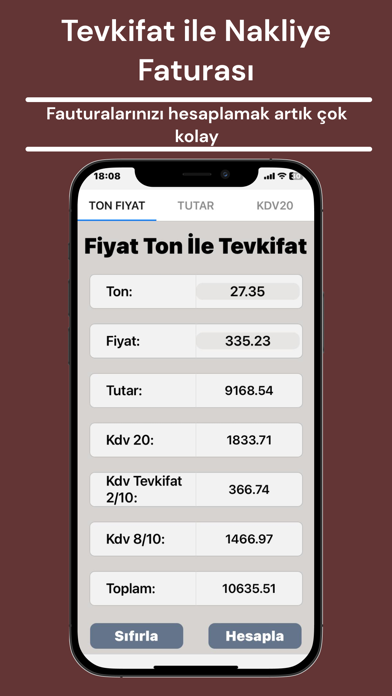 Tevkifat ile Nakliye Faturası Screenshot